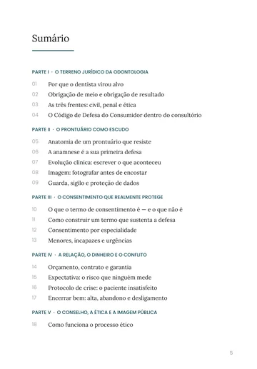Página 1 do trecho de Blindagem Jurídica do Dentista