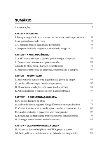 Página 1 do trecho de Blindagem Jurídica do Engenheiro