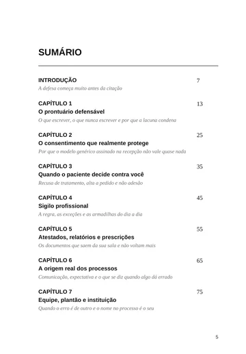 Página 1 do trecho de Blindagem Jurídica do Médico
