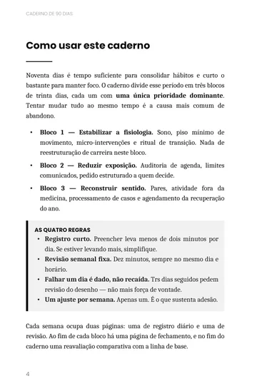 Página 1 do trecho de Caderno de 90 Dias