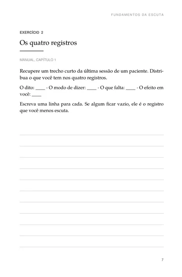 Página 4 do trecho de Caderno de Escuta Clínica