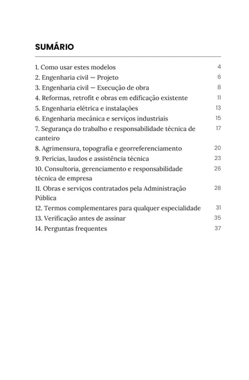 Página 1 do trecho de Contratos e Termos por Especialidade