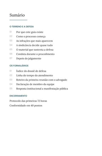 Página 1 do trecho de Guia de Defesa no Processo Ético do CRO