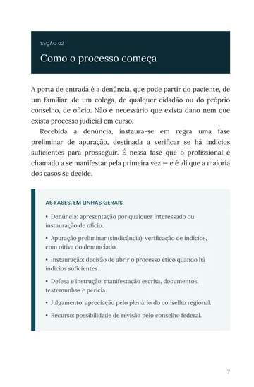 Página 2 do trecho de Guia de Defesa no Processo Ético do CRO