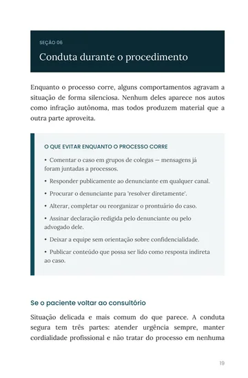 Página 4 do trecho de Guia de Defesa no Processo Ético do CRO