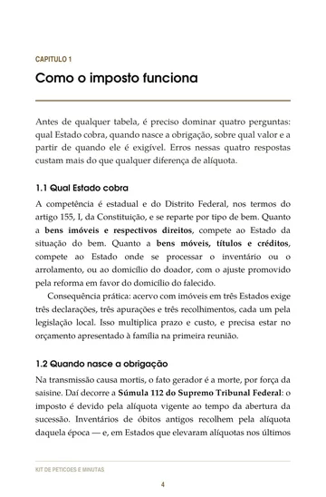 Página 2 do trecho de Guia do ITCMD Estado a Estado