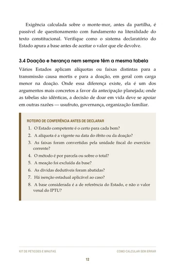 Página 3 do trecho de Guia do ITCMD Estado a Estado