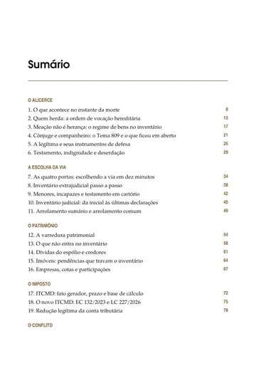 Página 1 do trecho de Inventário e Partilha na Prática