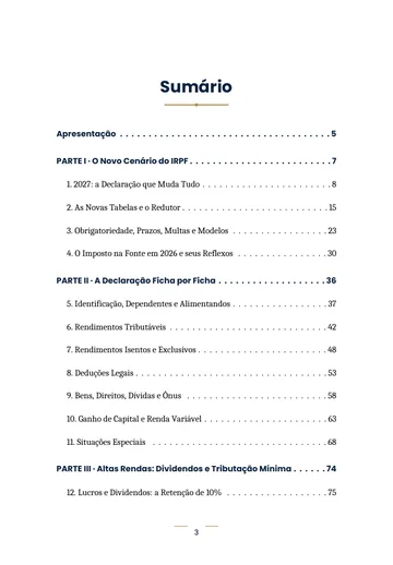 Página 1 do trecho de IRPF 2027