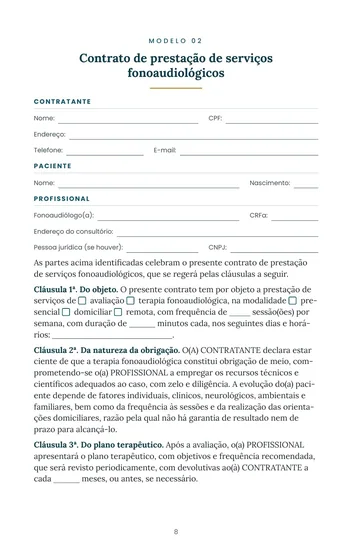 Página 3 do trecho de Kit de Documentos Blindados do Fonoaudiólogo