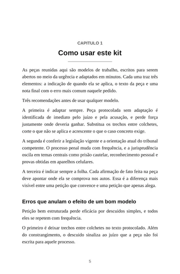 Página 2 do trecho de Kit de Petições da Defesa Criminal