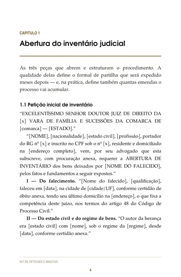 Página 2 do trecho de Kit de Petições e Minutas do Inventário