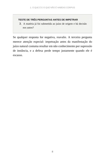 Página 3 do trecho de Manual do Habeas Corpus