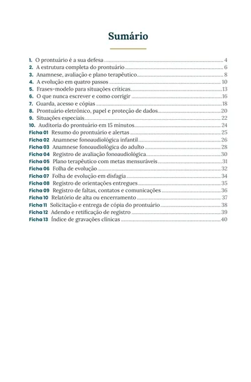 Página 1 do trecho de O Prontuário Blindado na Fonoaudiologia