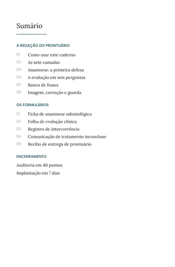 Página 1 do trecho de O Prontuário Blindado na Odontologia