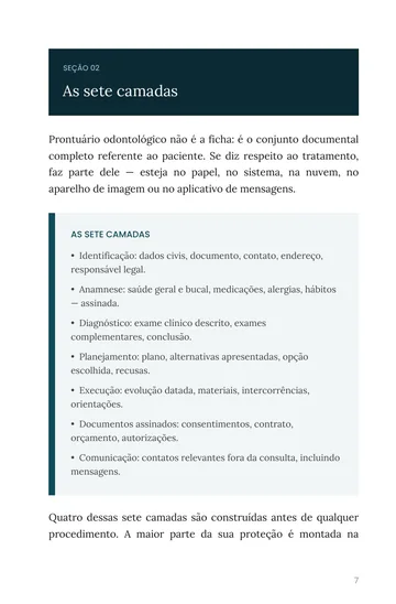 Página 2 do trecho de O Prontuário Blindado na Odontologia