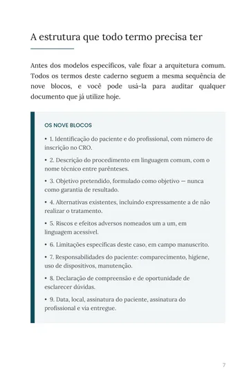 Página 2 do trecho de Termos de Consentimento por Especialidade