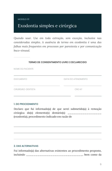 Página 3 do trecho de Termos de Consentimento por Especialidade