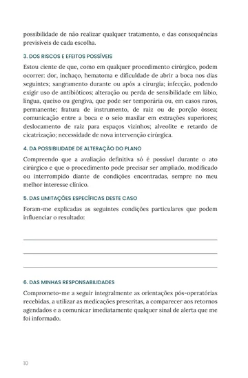 Página 4 do trecho de Termos de Consentimento por Especialidade